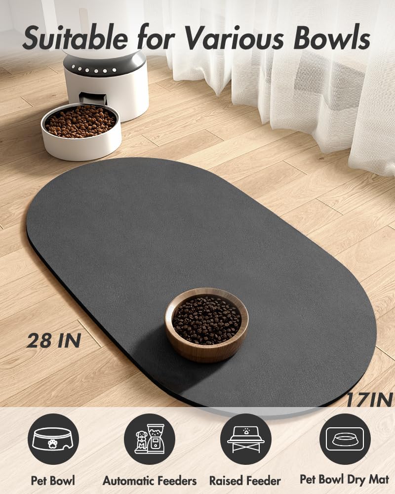 Absorbent Dog Food Mat-Cat Dog Mat for Food and Water Bowl, Quick Dry Pet Food Mat, No Stains Dog Feeding mat, Dog Accessories Pet Supplies Mat-Dog Water Bowl Mat for Messy Drinkers