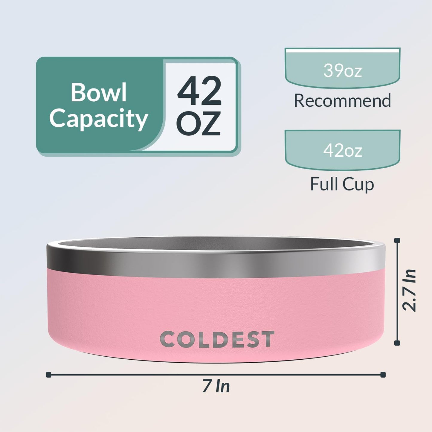 Coldest Dog Bowl - Anti Rust Metal, Non Slip, 3 Layers Insulated Stainless Steel Dog Bowls - Spill Proof & Heavy Duty - Water Bowl for Dogs, Cats & Pets, Dish Washer Safe (21 oz, Stealth Black)