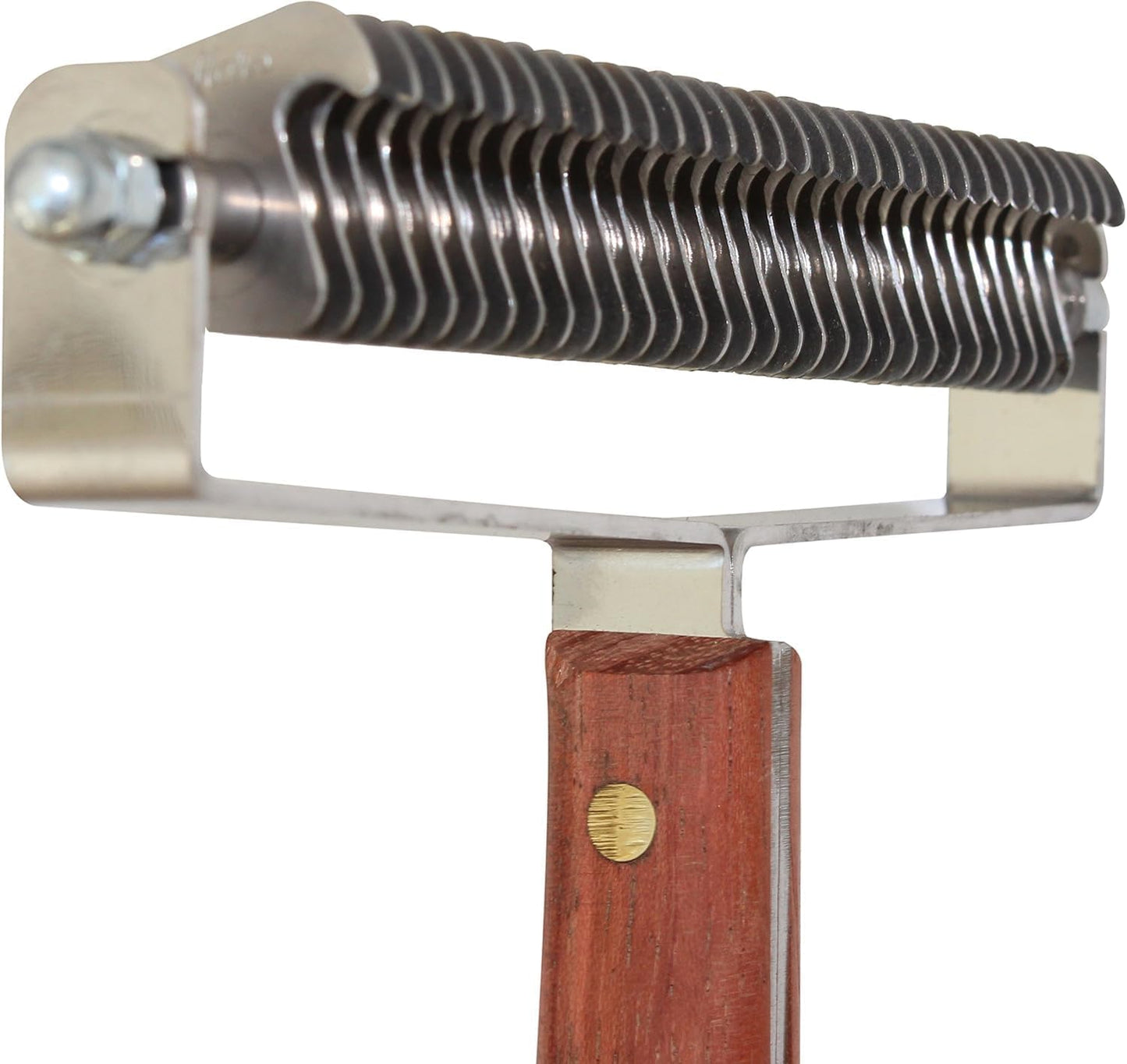 Mars Coat King Triple Wide Dematting Undercoat Grooming Rake Stripper Tool for Horses, Stainless Steel with Wooden Handle, Made in Germany, 60 Blade Extra Fine
