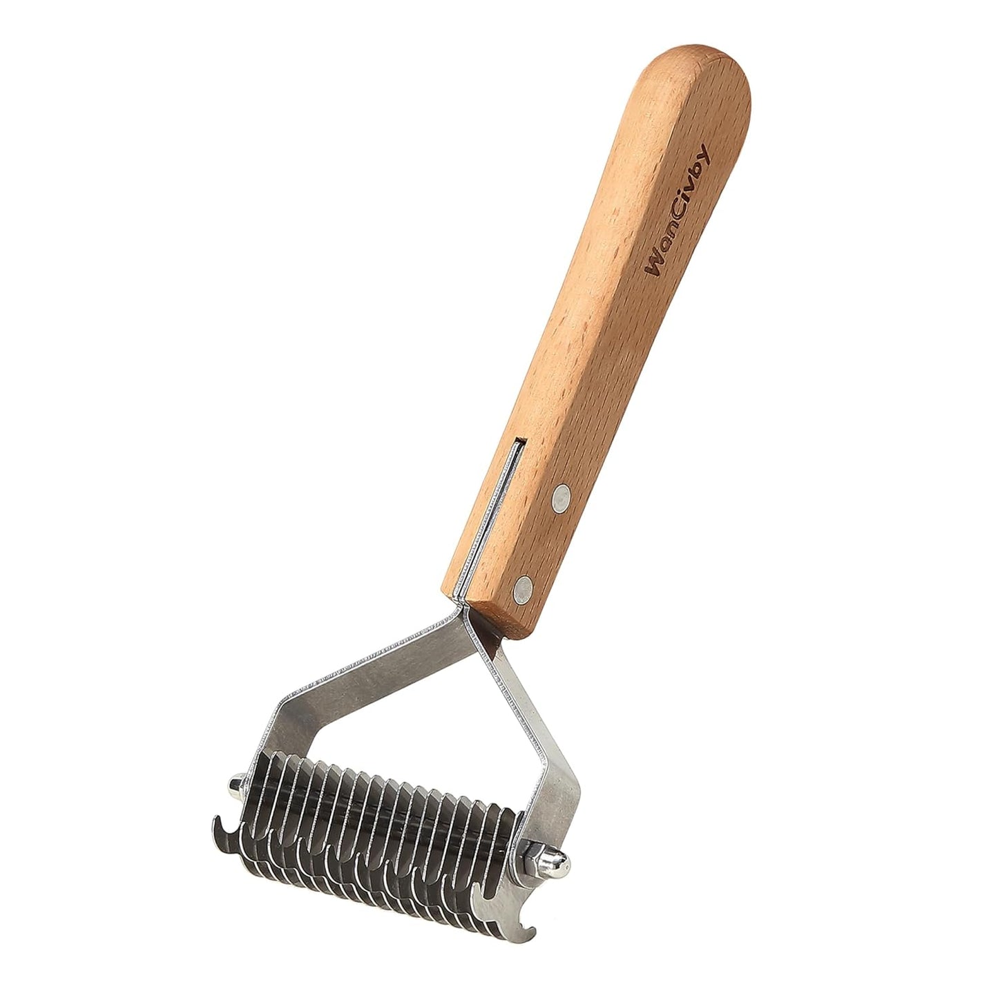 Undercoat Rake Pet Brush with Square Handle, Premium Dematting Comb & Cat Dog Shedding Tool, Efficient Grooming Brush for Detangling Mats & Loose Fur, Ideal for Large Medium Small Dogs and Cats