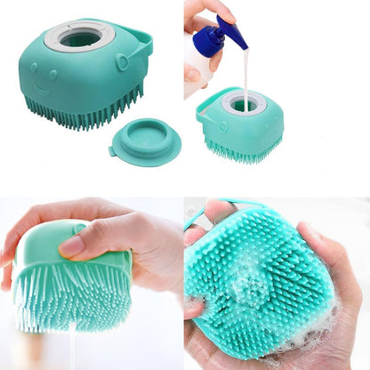 8PCS Dog Bath Supplies Set，Dog Washing Gloves，Shampoo Brush, Shedding Slicker Brush，Complete Pet Grooming Kit for Dog&Cat and Small Animal Grooming(8PCS-Bath-Pink)