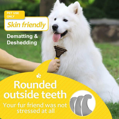 Pet Republique Dog Dematting Tool – Matt Splitters for Dogs, Cats, Rabbits, Long Haired Breed Pets – Effective Pet Dematting, Mat Remover, De-Matting Comb, or Dematter (6+11 Teeth)