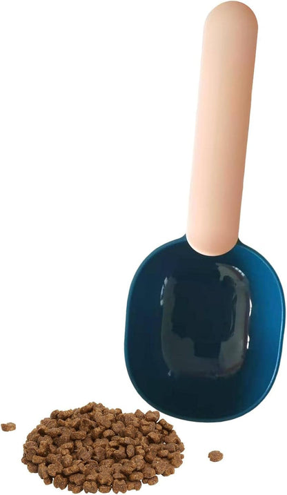 Cat Food Scoop - Multi-Function Feeding Scoop Spoon with Sealing Bag Clip,Pet Food Scoop with Comfortable Handle for Cat Dog, Long Handle with Clip for Dogs Cats Shakven