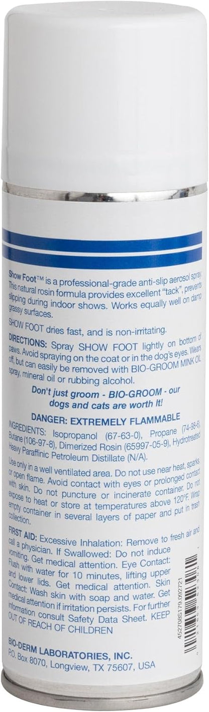 Bio-groom Show Foot Anti-Slip Spray - Dog Paw Protector, Prevents Slipping, Fast-Drying, Cruelty-Free, Made in USA, Dog Grooming Products for Pawfriction - 8 fl oz, 1-Pack