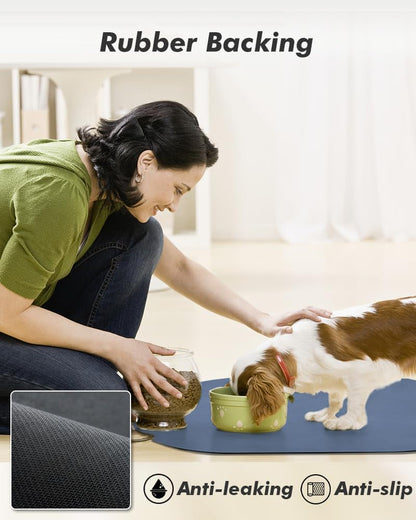 Absorbent Dog Food Mat-Cat Dog Mat for Food and Water Bowl, Quick Dry Pet Food Mat, No Stains Dog Feeding mat, Dog Accessories Pet Supplies Mat-Dog Water Bowl Mat for Messy Drinkers