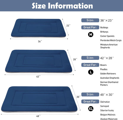 Dog Bed Soft Dog Crate Bed Pad Mat, 42 in Non Slip Bottom Washable Beds for Large Dogs, Pet Bed Mattress Kennel Pad, Dark Gray