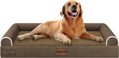 Large Dog Bed Orthopedic Washable: Beds Bolster XL Bed Large Big Dogs Memory Foam Couch Sofa Waterproof with Removable Cover