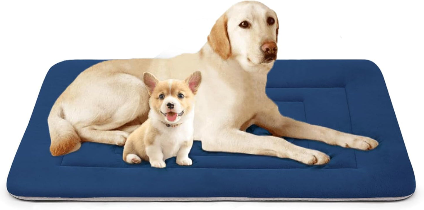 Dog Bed Soft Dog Crate Bed Pad Mat, 42 in Non Slip Bottom Washable Beds for Large Dogs, Pet Bed Mattress Kennel Pad, Dark Gray