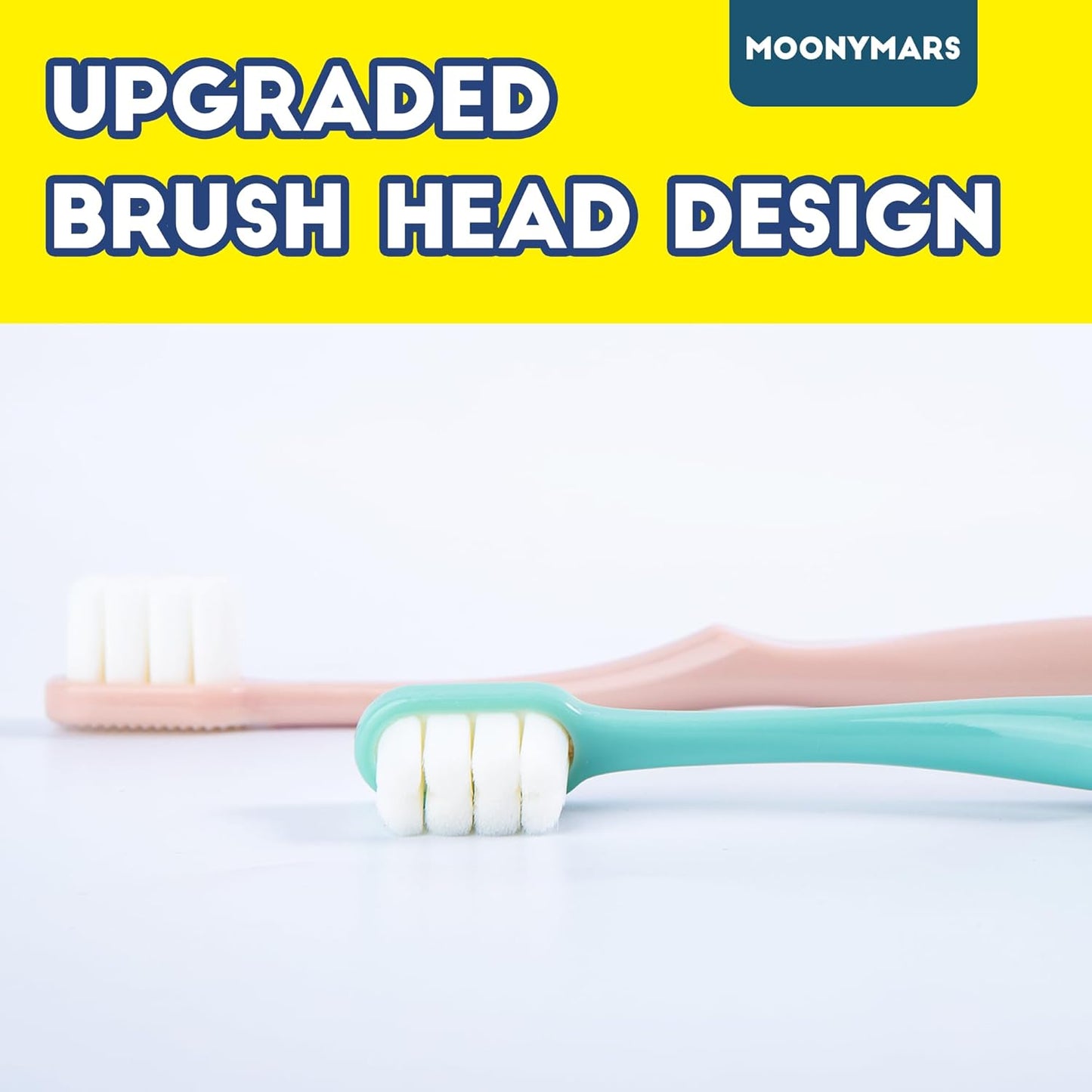 Dog Toothbrush Kit 2 Pack, Ultra Soft Pet Tooth Brush for Medium to Large Dogs & Cats, Animal Teeth Brushing Kit for Easy Dental Cleaning, 2 Pcs, Pink