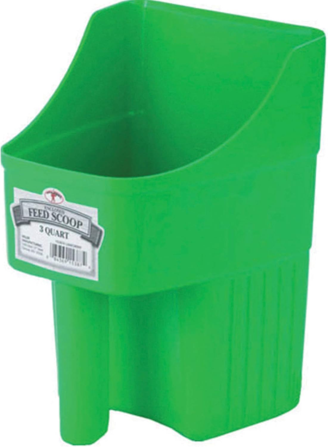 Little Giant® Plastic Enclosed Feed Scoop | Heavy Duty Durable Stackable Horse Feed Scoop with Measure Marks | Livestock Hand Scooper | 3 Quart