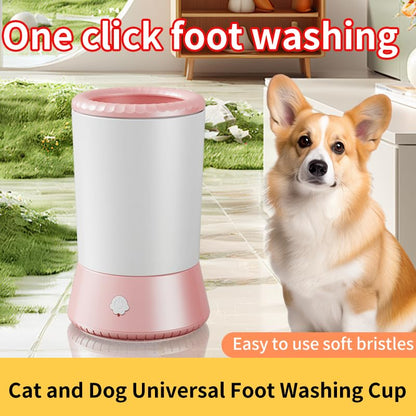 Pet Foot Washing Cup Rechargeable Automatic Dog Paw Cleaner Suitable for Paw Cleaning of Dogs, Cats and Rabbits.Pet Foot Cleaner for Small Medium Large Breed (PINK)
