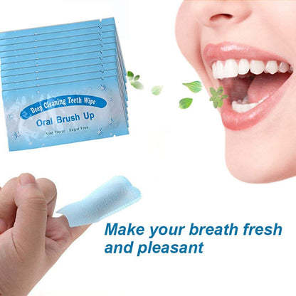 100pcs Disposable Textured Deep Cleaning Teeth Wipes Finger Brush Oral Brush Clean Wipes