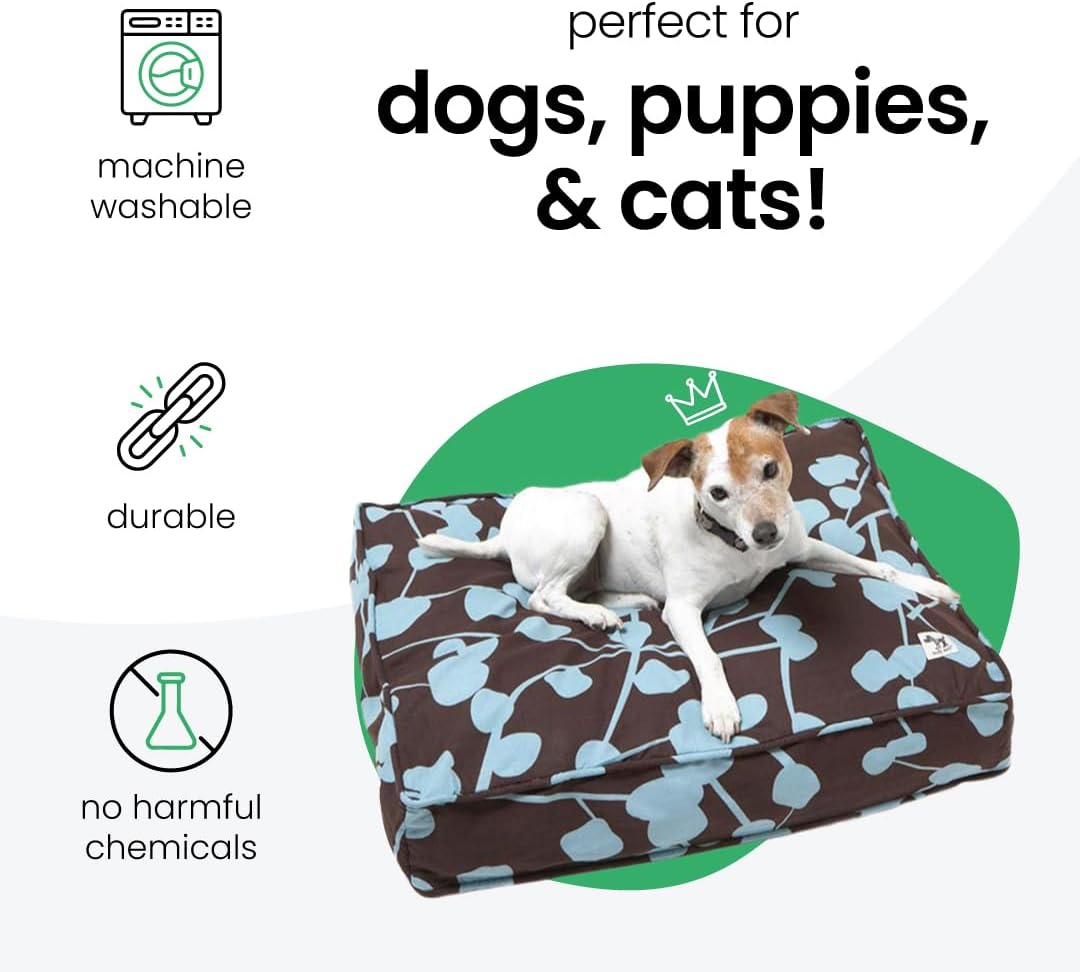Molly Mutt Medium to Large Dog Bed Cover- Forever Young Print - Measures 27”X36”X5’’ - 100% Cotton - Durable - Breathable - Sustainable - Machine Washable Dog Bed Cover (Dd82b)