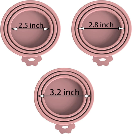 WANBAO 4 Pack Silicone Pet Food Can Lids for 3 Standard Size Food Cans for Pet Food Cans or Canned Goods, Multicolor Light Blue, Light Green, Light Purple, Pink
