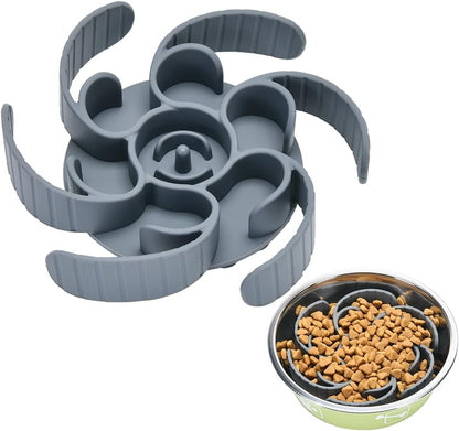 Slow Feeder Dog Bowls Insert,Third Generation upgradedSuper Firm Eating Bowl（Cuttable） for Large Breed and Medium Small Size Compatible with Regular Elevated Metal Glass Dog Bowl (Green)