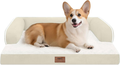 Large Dog Bed Orthopedic Washable - Beds Bolster - Medium XL XLarge Big Dogs - Memory Foam Couch Sofa - Waterproof with Removable Cover