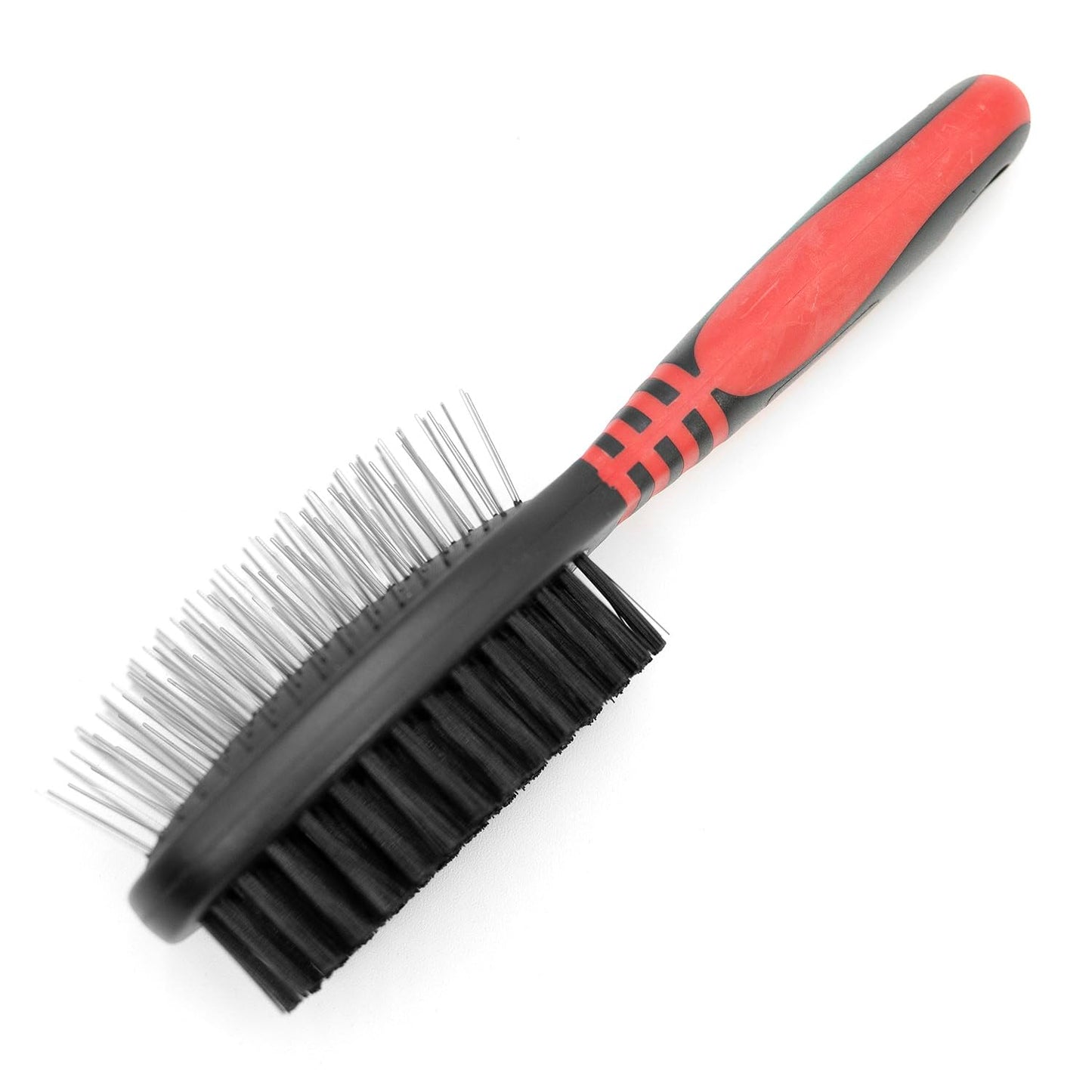 Jeffers Pet Dual Level Pin Universal Slicker Brush for Dogs, Cats & Small Pets - Curved Grooming Brush with Long & Short Pins for Shedding, Detangling, Finishing - Remove Mats & Dead Coat - Large
