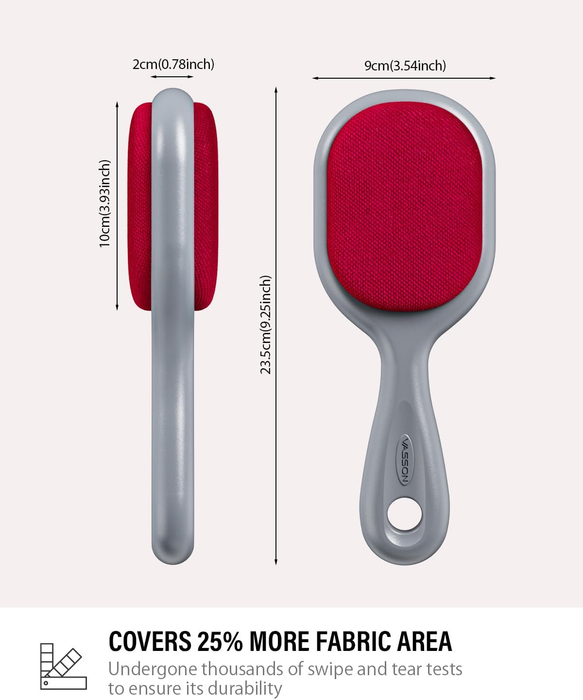 VASSON Double-Sided Lint Brushes, Classic Velvet Brush for Furniture and Clothing, Ideal for Pet Hair Removal