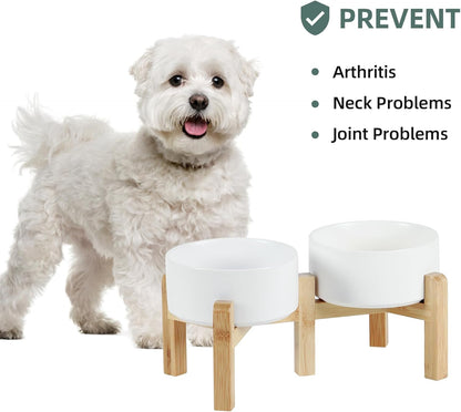 Havniva 8.3” Dog Bowls Elevated Ceramic Dog Food and Water Bowl, Raised Dog Water Bowl with Stand Non-Slip Rubber Base Large Capacity Feeding Pet Food Bowl for Large Dogs