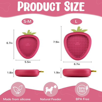 Freeze Dog Lick Bowl, Animire Non-Slip Slow Feeder Lick Mat for Dogs, Silicone Dog Enrichment Bowl for Distraction Anxiety Relief Boredom, BPA Free, Dishwasher Safe(Rose,S)