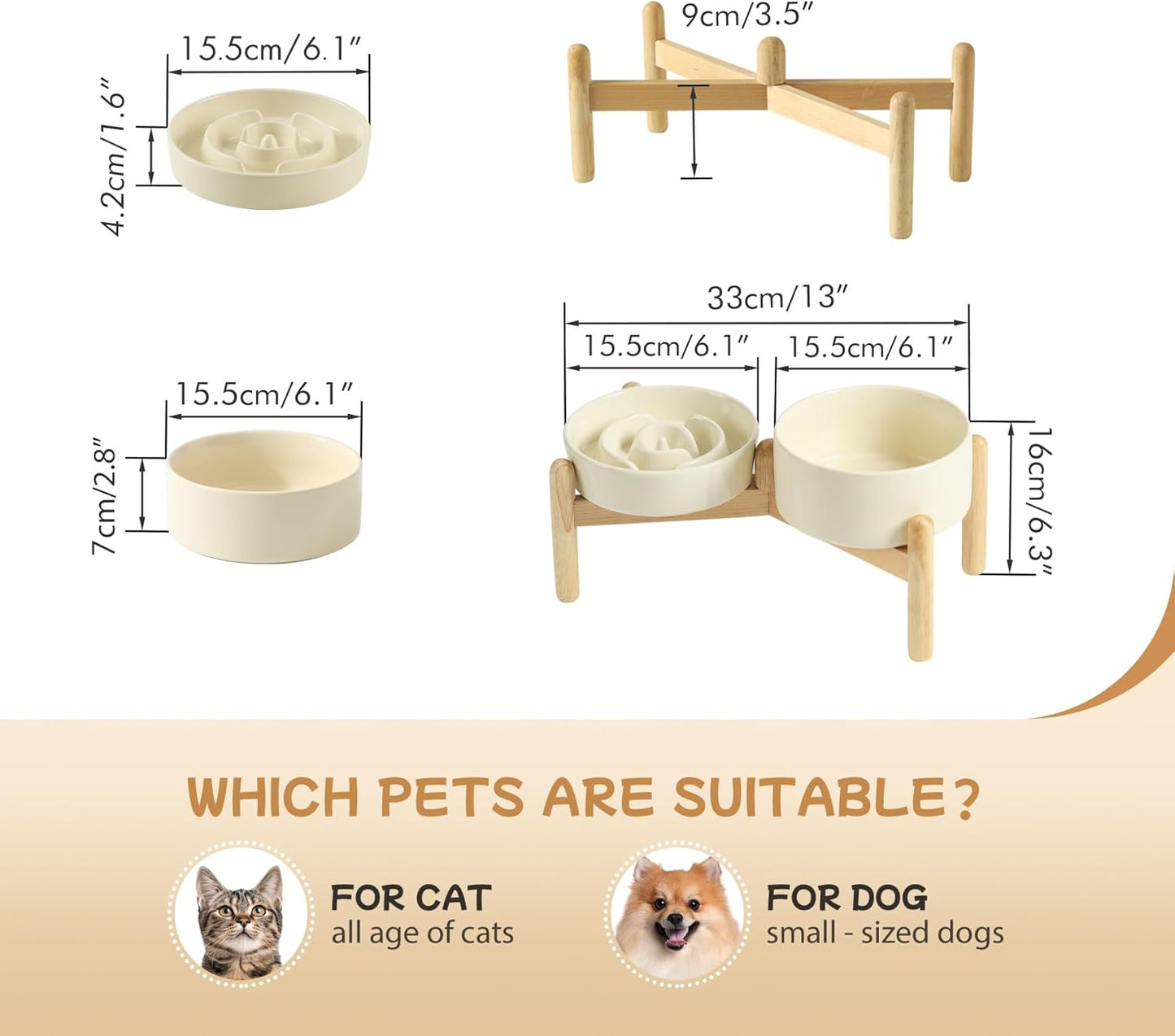Havniva Ceramic Slow Feeder Dog Bowls, 1.6 Cups Dog Bowl Slow Feeding for Medium Breed, 8.2inch Puzzle Dog Food Bowl Slow Feeder Non-Slip Anti-Gulping and Anti-Choking Reduces Bloating