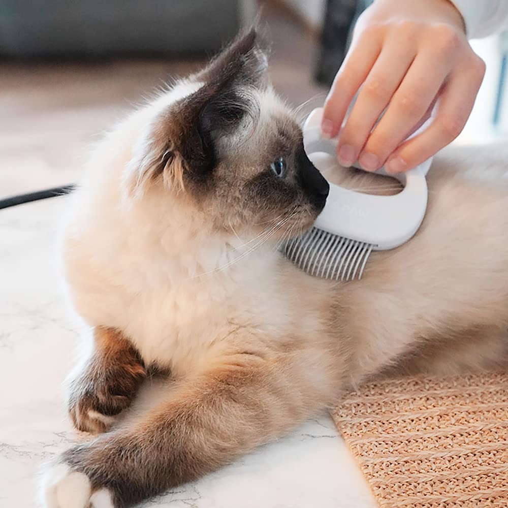 Leo's Paw The Original Pet Hair Removal Massaging Shell Comb Soft Deshedding Brush Grooming and Shedding Matted Fur Remover Dematting tool for Long and Short Hair Cat Dog Puppy Bunny (Mint)
