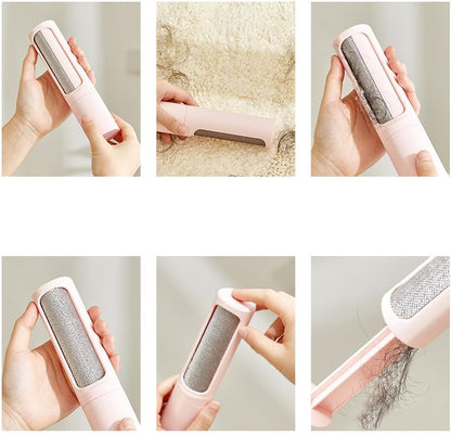Pet Hair Remover Roller – 360° Self-Cleaning, Reusable Lint Roller for Pet Hair on Couch, Clothes, Car & Bed – Dog & Cat Fur Remover Brush – Pink