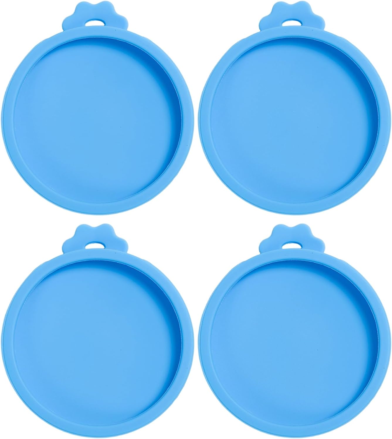 PINE & LINEN 4 Pcs 2.5inch Durable Pet Can Lids, Silicone Small Pet Can Covers Waterproof Cat Food Cans Lids for 3 oz Cat Food Cans（Yellow+Red+Pink+Blue）