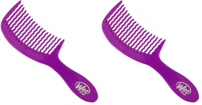 Wet Brush Detangling Comb, Black - Wide Tooth Hair Detangler with WaveTooth Design That Gently and Glides Through Tangles - Brush Throough Conditioner and Hair Masks - Gentle On Scalp and Pain-Free