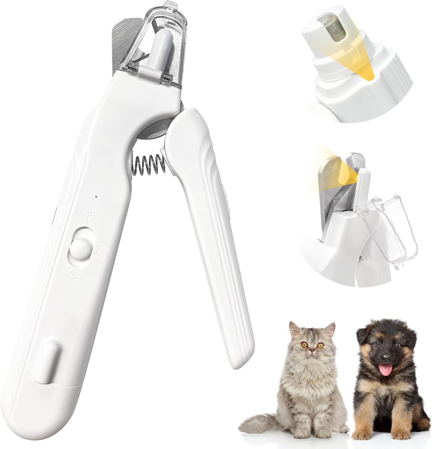 2-in-1 Dog Nail Trimmers & Dog Nail Grinder, Dog Nail Clippers with 2 LED Lights & Safety Guard, USB Rechargeable, Multiple Grinding Methods for Small, Medium, and Large Dogs & Cats (Green)
