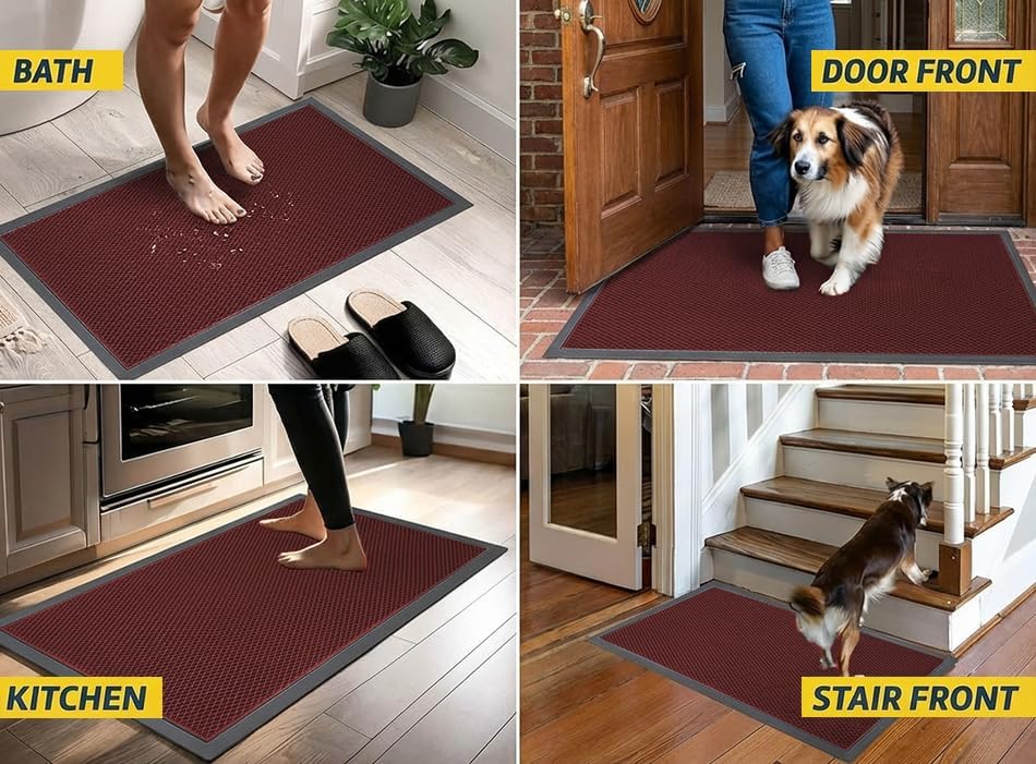 Muddy Mat® Meshy Mat™ Door Mat Heavy-Duty Quick-Dry Floor Mat, Sand & Dirt Trapper for Indoor & Outdoor, Ideal for Entrance, Mudrooms,Patios & Garages,Low-Profile,Non-Slip,Washable– Black 17"x30"x0.4"