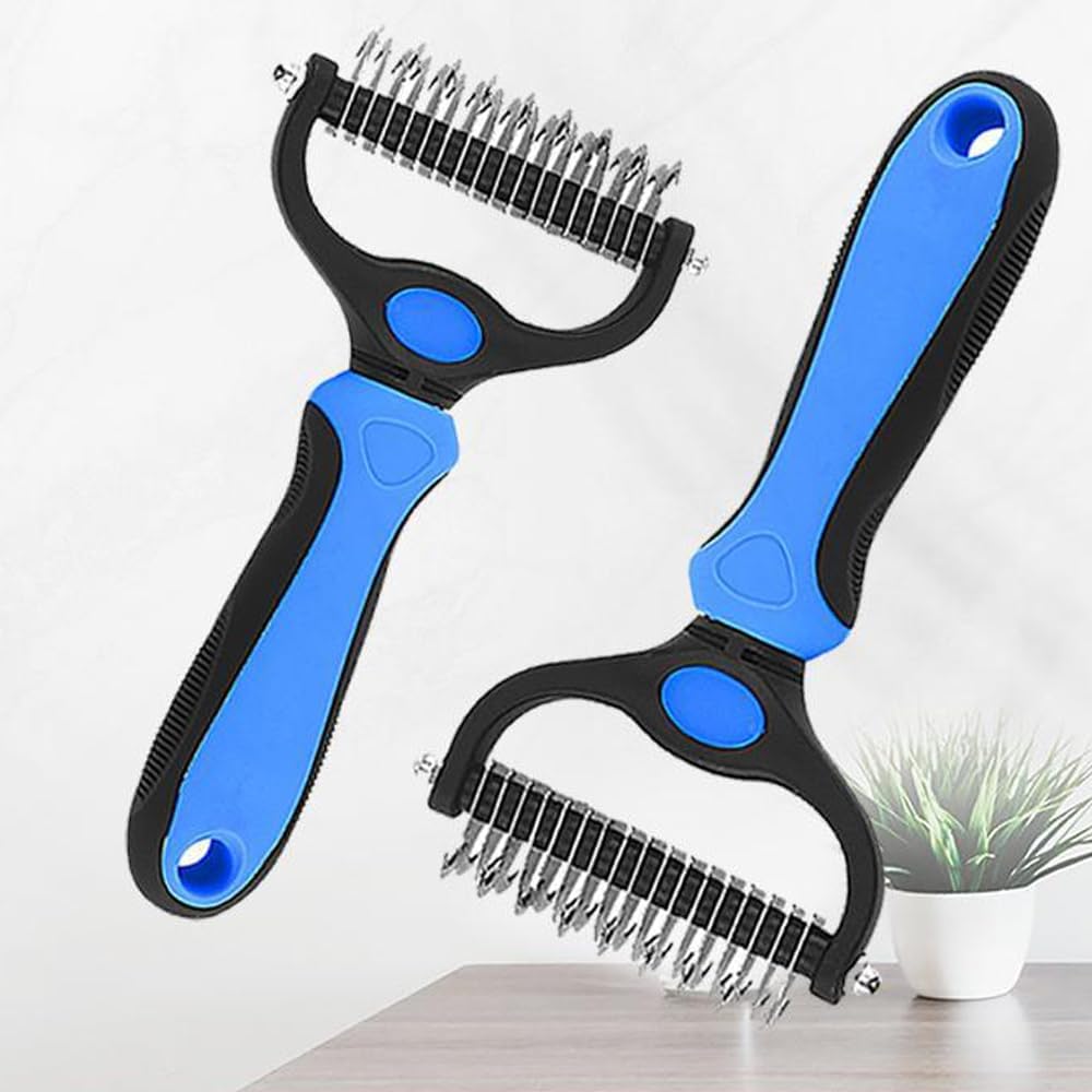 3-in-1 Pets Dog Deshedding Brush & Cat Grooming Tool with Comb, Rake for Shedding Control, Removes Loose Remover Hair & Mats, Pets Hair Removal Tool