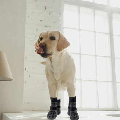 EXPAWLORER 6Pcs Anti-Slip Dog Socks to Prevent Licking Paws,Dog Shoes for Hot Pavement,Dog Booties Traction Control on Hardwood Floor,Boots & Paw Protectors, for Puppy Small Medium Large Senior Dogs