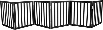 Dog Gate Indoor, Freestanding Dog Fence for The House, Doorways, Hallways,or Stairs,Pet Gate Foldable Wooden,Expandable 24" Height 3 Panels,White