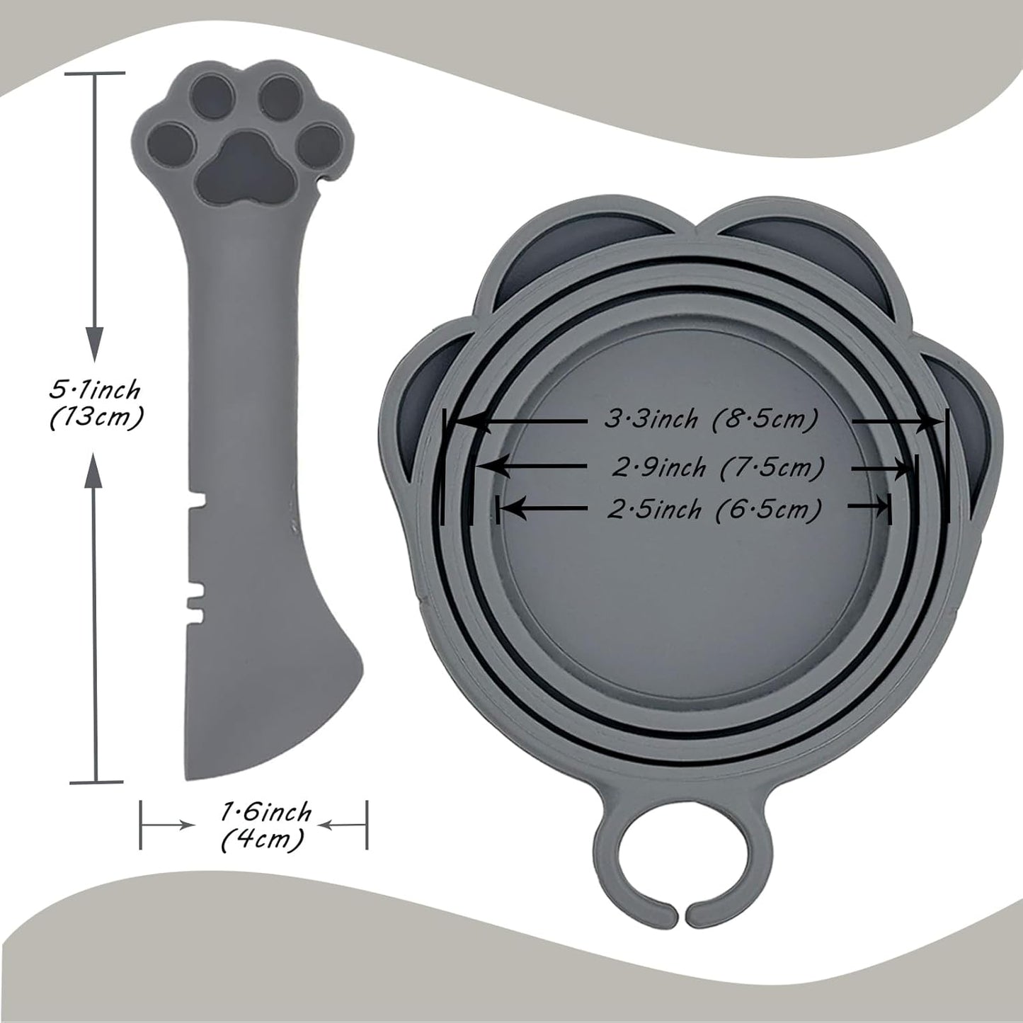 Pet Can Opener & 3 Pcs Cat Food Can Lids | Universal BPA Free Silicone Covers & Multi-Function Wet Food Spoon for Cat and Dog Food(Dark Blue)