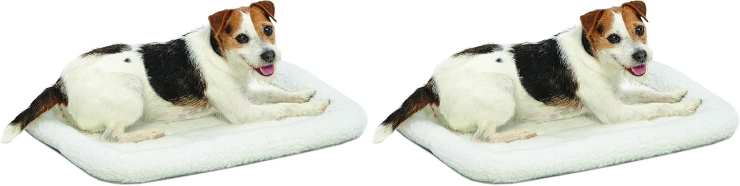 MidWest Homes for Pets QuietTime Dog Bed - White Fleece Bolster, Ultra-Soft and Machine Washable, Fits 24-Inch Crates and Carriers, for Small Breed Dogs