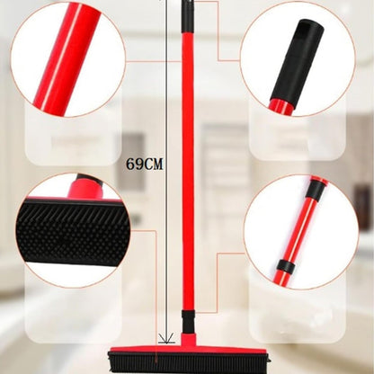 Pet Hair Removal Broom, Pet Hair Removal Tool, Multi-Surface Squeegee Rubber Broom, Rubber Broom Pet Hair Remover, Extendable Pet Hair Remover Broom for Carpet, Mats,Couch (Black)