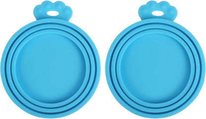 PetBonus 3 Pack Silicone Pet Can Cover Lids, Universal Size for Dog Cat Food, 1 fit 3 Standard Size Can Tops, BPA Free Dishwasher Safe (Blue, Green, Orange)