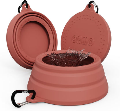 OHMO Spill Proof Collapsible Dog Water Bowl 24oz for Cars, No Splash Portable Bowls for Dog Travel, Dishwasher Safe, Pet Essentials for Road Trips, Cat Travel Accessories