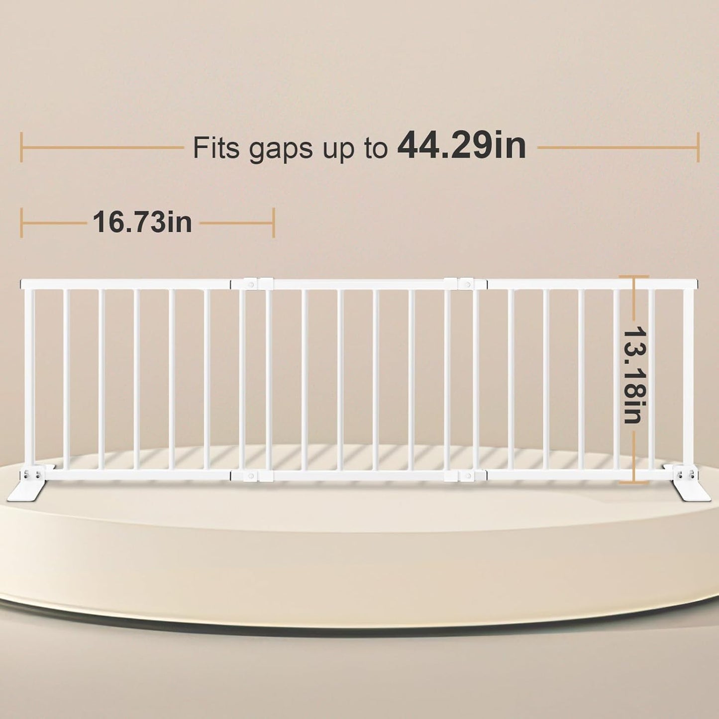 Freestanding Short Dog Gate, 13" Tall Small Pet Gate Easily Step Over, 16"- 44'' Width Expandable Metal Small Puppy Gatefor Stairs, Doorways, Kitchen,House Indoor/Outdoor Use-No Drill Pressure Mount