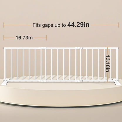 Freestanding Short Dog Gate, 13" Tall Small Pet Gate Easily Step Over, 16"- 44'' Width Expandable Metal Small Puppy Gatefor Stairs, Doorways, Kitchen,House Indoor/Outdoor Use-No Drill Pressure Mount