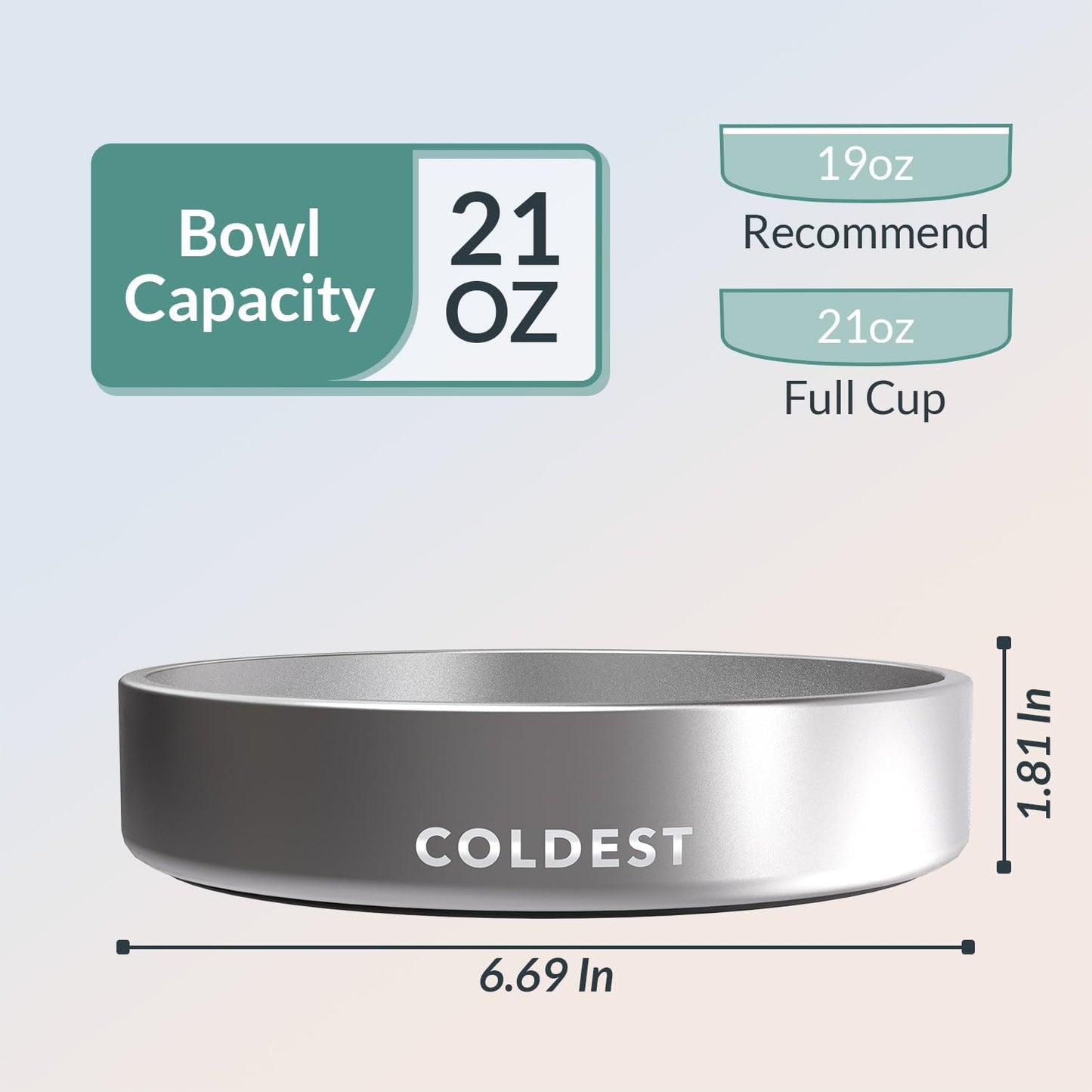 Coldest Dog Bowl - Anti Rust Metal, Non Slip, 3 Layers Insulated Stainless Steel Dog Bowls - Spill Proof & Heavy Duty - Water Bowl for Dogs, Cats & Pets, Dish Washer Safe (21 oz, Stealth Black)
