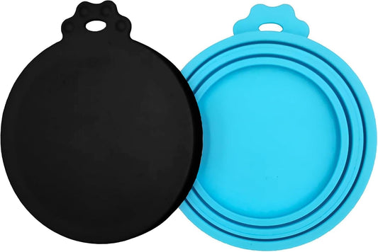 2 Pack Pet Food Can Covers, Silicone Universal Can Lids for Dog & Cat Food, BPA Free, One Fit Most Standard Size Food Cans Green/Blue