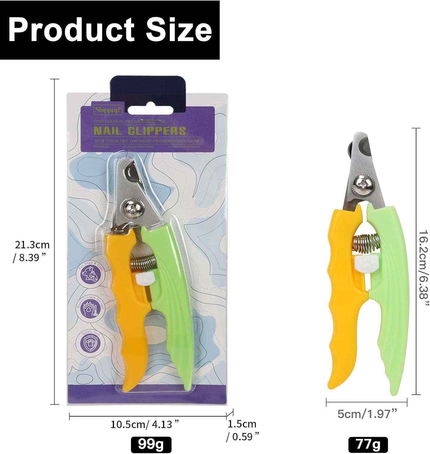 Blue Dog Nail Clipper with Safety Guard Plier Style Dog Claw Clippers Heavy-Duty Dog Toenail Clippers Professional Pet Nail Trimmers for Small Medium Large Dogs and Cats with Thick Nails