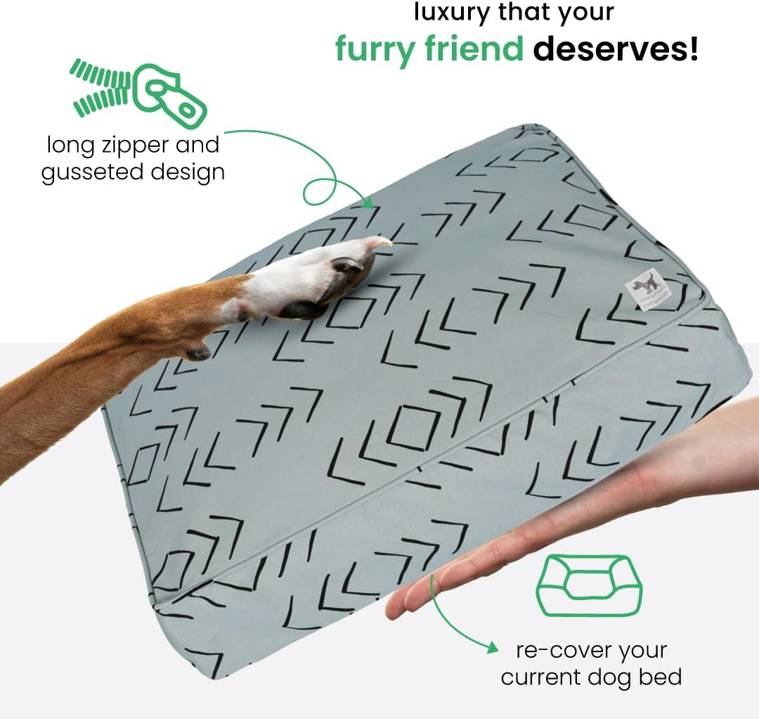 Molly Mutt Medium to Large Dog Bed Cover- Forever Young Print - Measures 27”X36”X5’’ - 100% Cotton - Durable - Breathable - Sustainable - Machine Washable Dog Bed Cover (Dd82b)