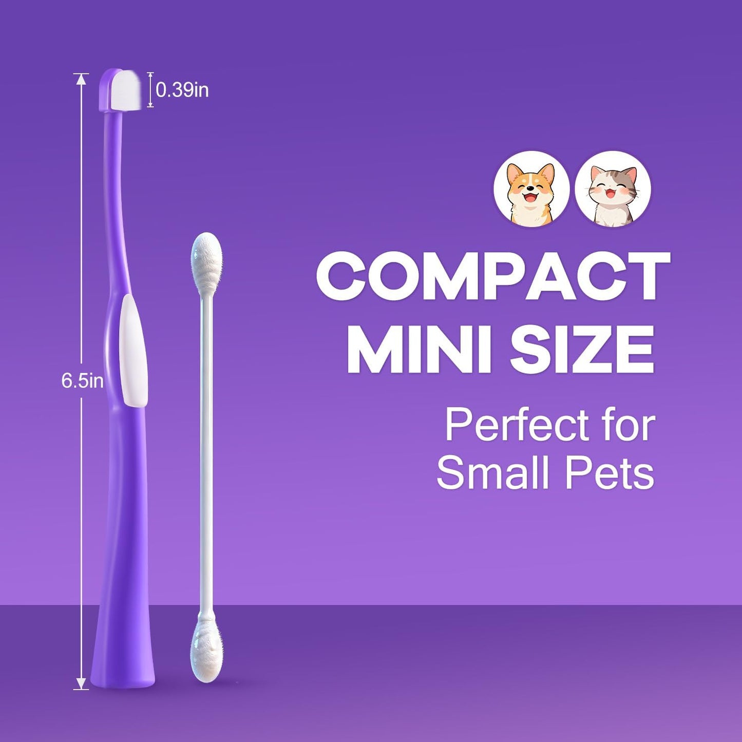 Deep-Clean Professional Pet Toothbrush – High-Efficiency Bristles & Hygienic Standing Base – 20° Ergonomic Grip Safe Daily Dental Care for Cats & Small Dogs, Blue