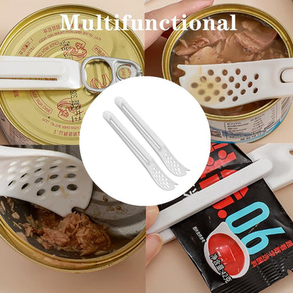 2 PCS Pet Food Can Spoon - Multifunctional Dog & Cat Food Scoop with Can Opener, Mini Spatula for Wet Food Feeding