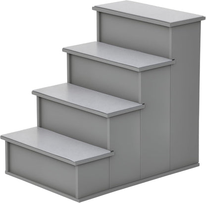 PawHut Pet Stairs, Small Pet Steps with Cushioned Removable Covering for Dogs and Cats Up to 22 Lbs., Natural
