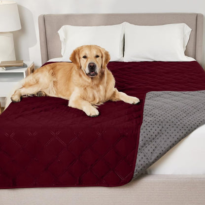 GORILLA GRIP® Waterproof Dog Blanket, Leakproof Couch Cover for Dogs, Silicone Grip Backing, Protects Sofa, Sectional, Bed, Crate, Car & RV, Tear-Resistant Washable Senior Pet Blanket, 30x70 Charcoal