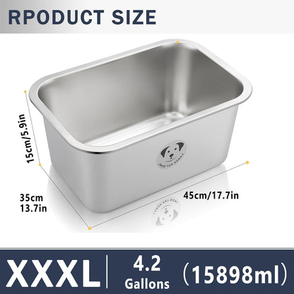 Stainless Steel Dog Bowls for Large Dogs, High Capacity Metal Dog Food Bowls, Food and Water Bowl for Larges, X-Large, and Big Dogs 1.25 Gallons